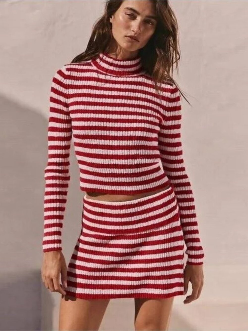 Free People Super Stripe Sweater Set NWOT